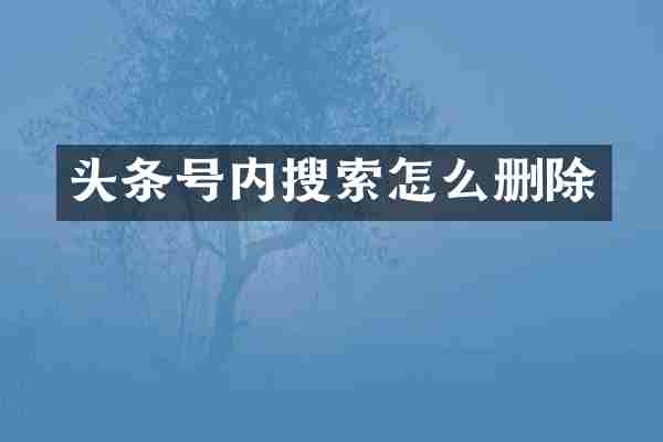 头条号内搜索怎么删除