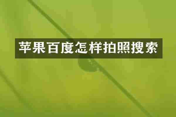 苹果百度怎样拍照搜索