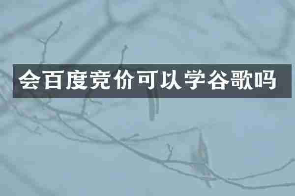 会百度竞价可以学谷歌吗