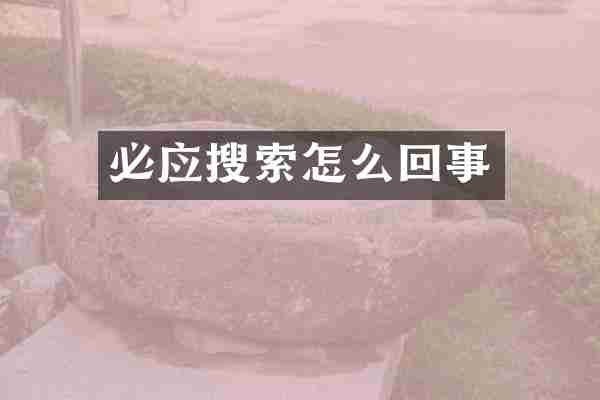 必应搜索怎么回事