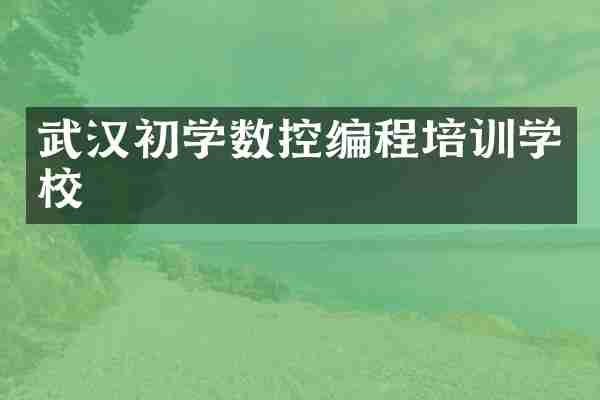 武汉初学数控编程培训学校