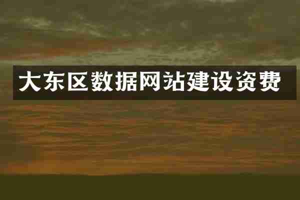 大东区数据网站建设资费