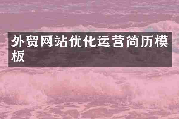 外贸网站优化运营简历模板