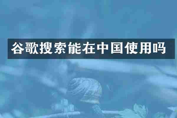 谷歌搜索能在中国使用吗