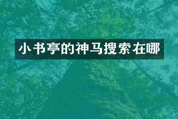 小书亭的神马搜索在哪