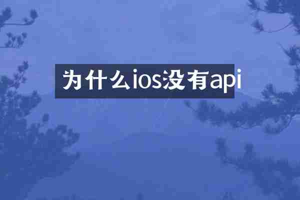 为什么ios没有api