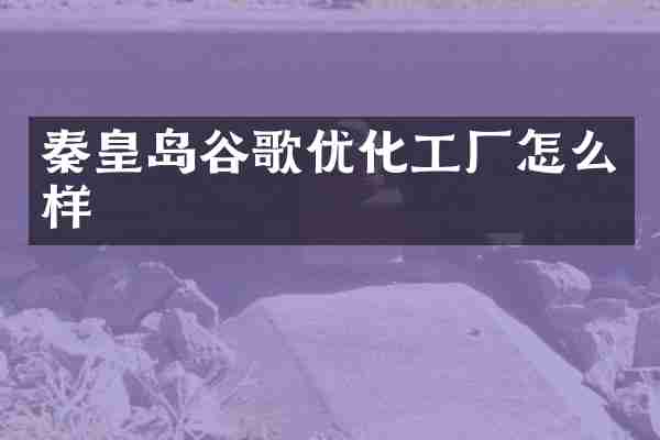 秦皇岛谷歌优化工厂怎么样