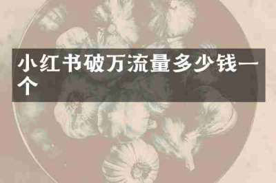 小红书破万流量多少钱一个