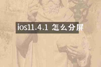ios11.4.1 怎么分屏