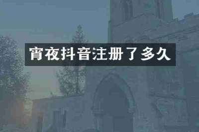 宵夜抖音注册了多久