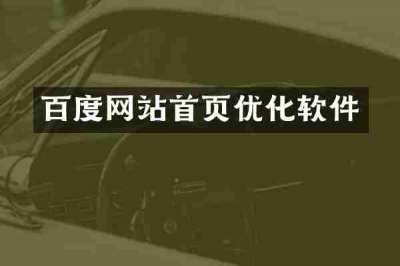 百度网站首页优化软件