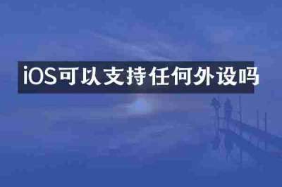 iOS可以支持任何外设吗