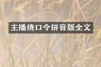 主播绕口令拼音版全文