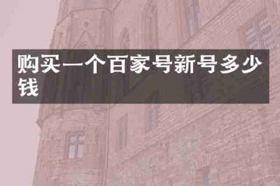 购买一个百家号新号多少钱