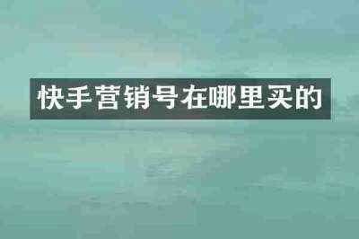 快手营销号在哪里买的
