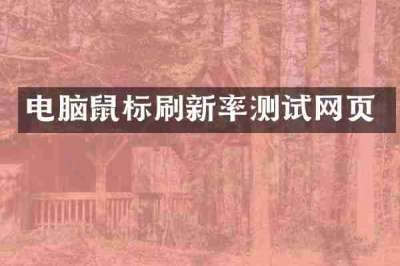 电脑鼠标刷新率测试网页