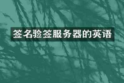 签名验签服务器的英语