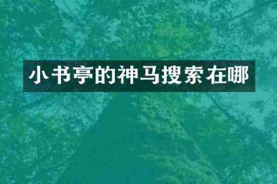 小书亭的神马搜索在哪