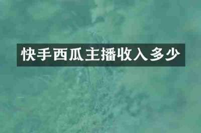 快手西瓜主播收入多少