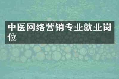中医网络营销专业就业岗位