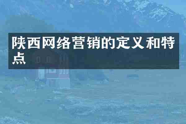 陕西网络营销的定义和特点
