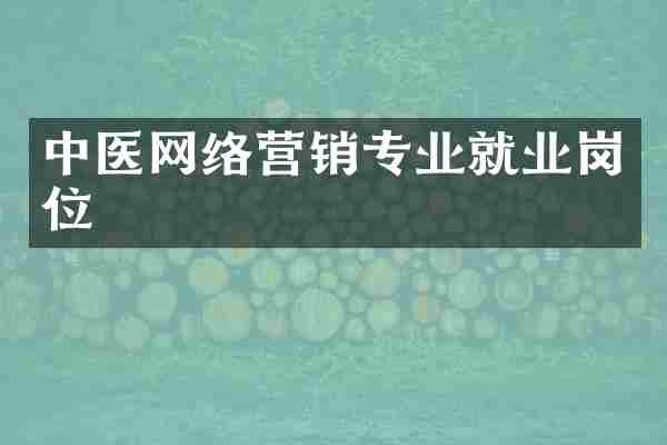 中医网络营销专业就业岗位