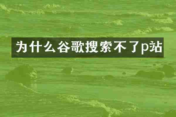 为什么谷歌搜索不了p站