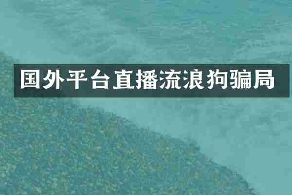 国外平台直播流浪狗骗局