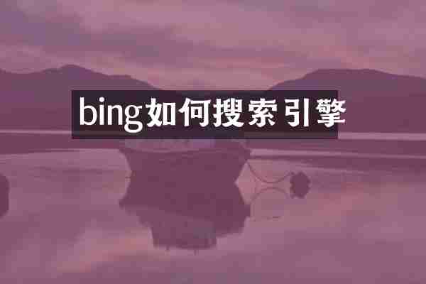 bing如何搜索引擎