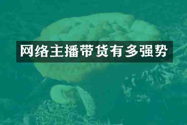 网络主播带货有多强势