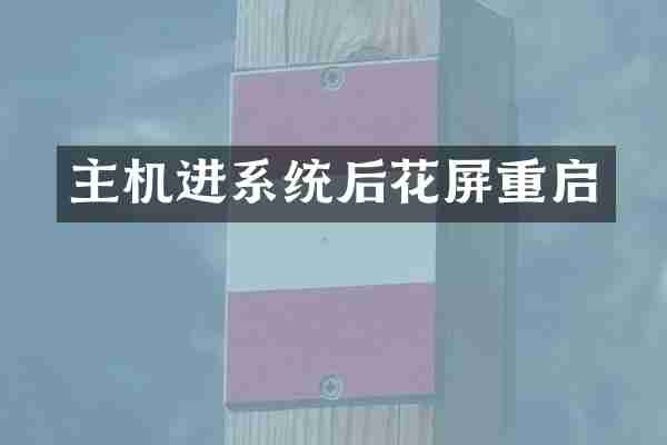 主机进系统后花屏重启
