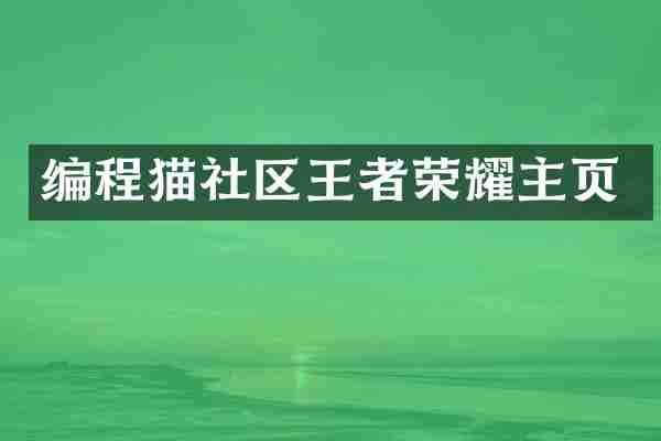 编程猫社区王者荣耀主页