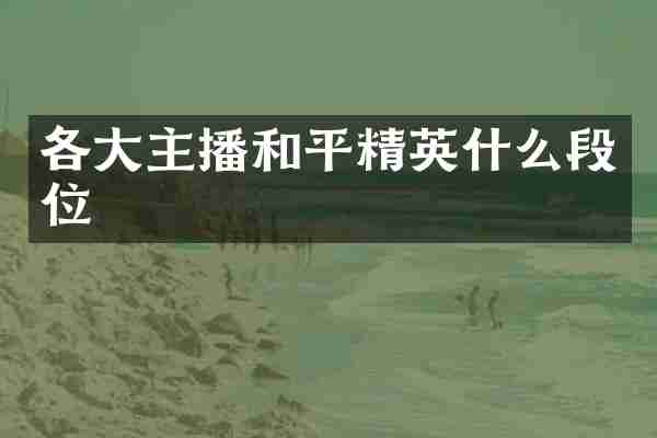 各大主播和平精英什么段位