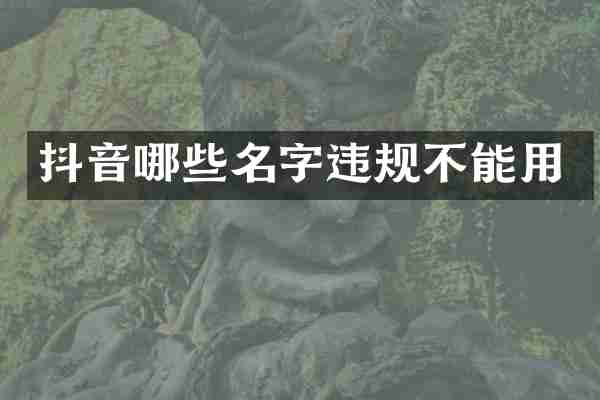 抖音哪些名字违规不能用