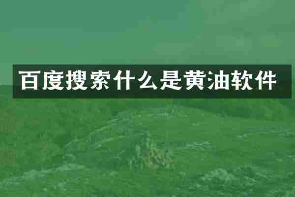 百度搜索什么是黄油软件