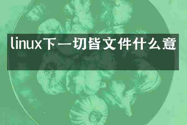 linux下一切皆文件什么意思