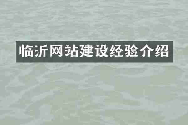 临沂网站建设经验介绍
