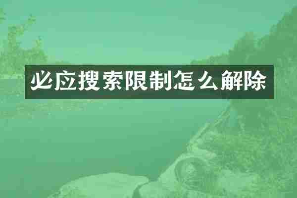 必应搜索限制怎么解除