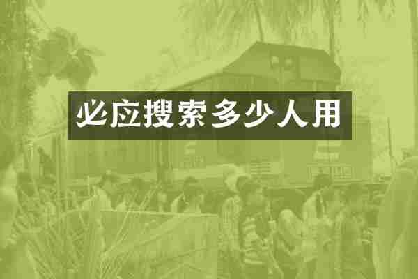 必应搜索多少人用