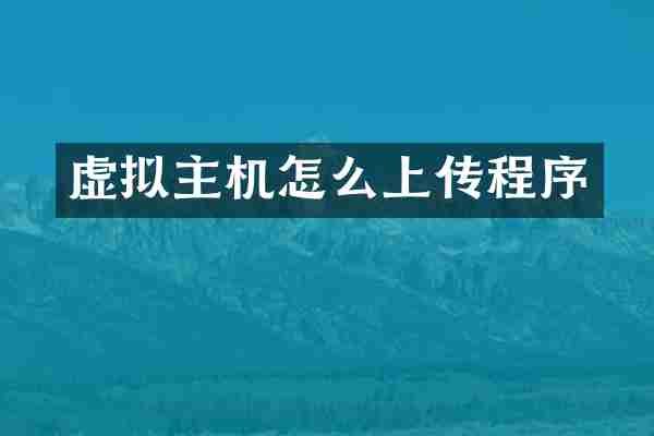 虚拟主机怎么上传程序