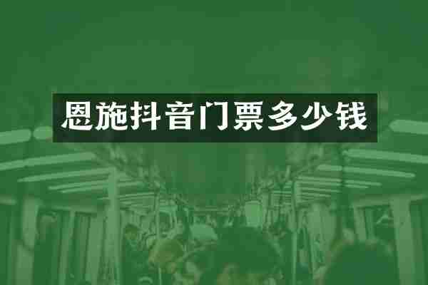 恩施抖音门票多少钱