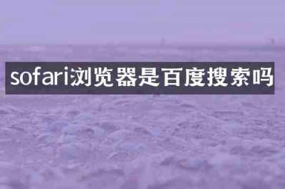 sofari浏览器是百度搜索吗