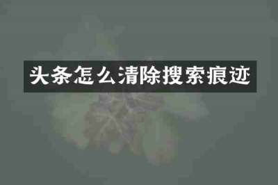 头条怎么清除搜索痕迹