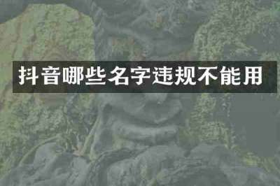 抖音哪些名字违规不能用