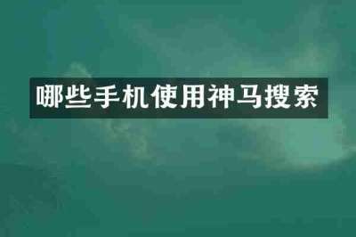 哪些手机使用神马搜索