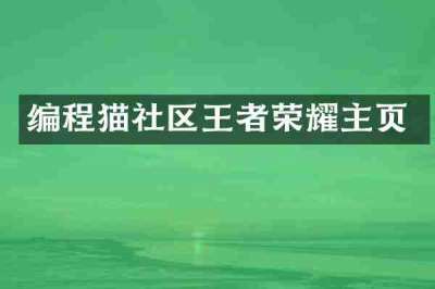 编程猫社区王者荣耀主页