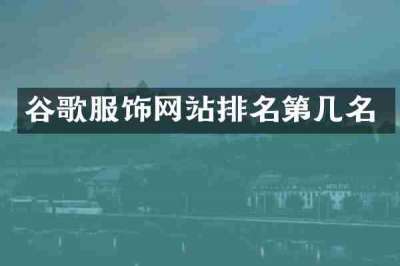 谷歌服饰网站排名第几名