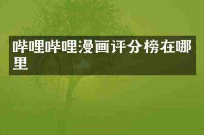 哔哩哔哩漫画评分榜在哪里