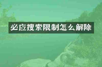 必应搜索限制怎么解除