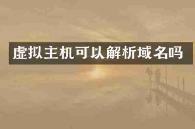 虚拟主机可以解析域名吗